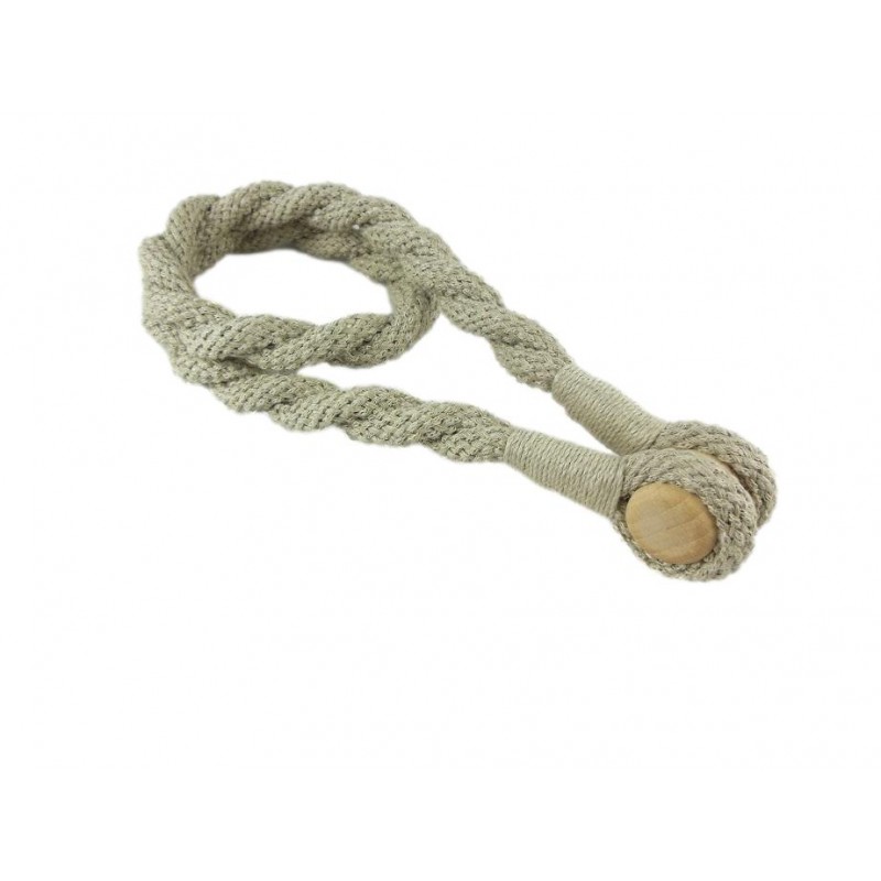 Magnetic weaved rope tieback Linen