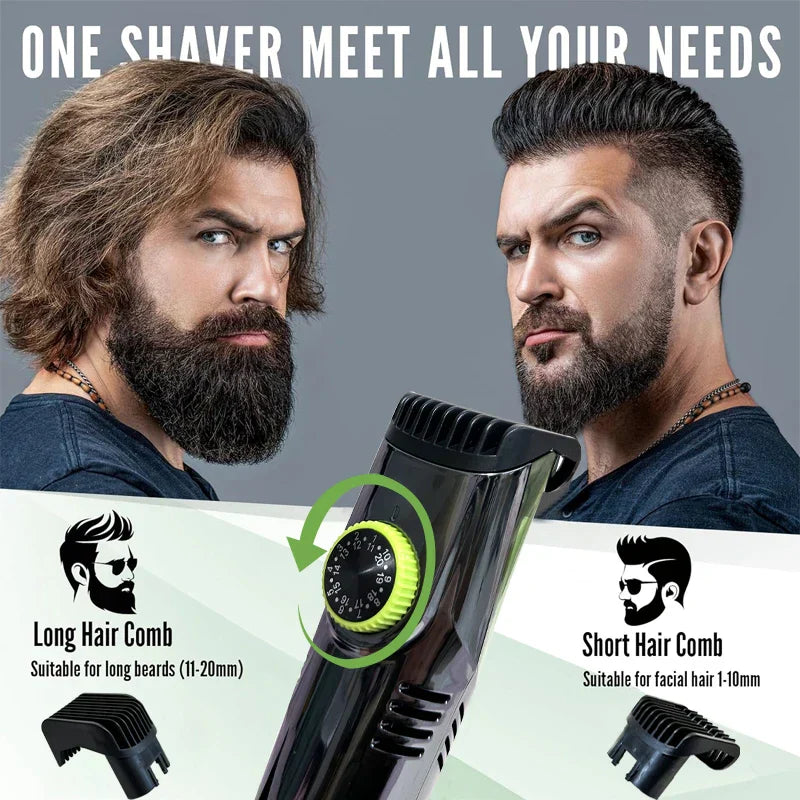 Cordless Beard Trimmer & Electric Shaver 20 Trim Settings