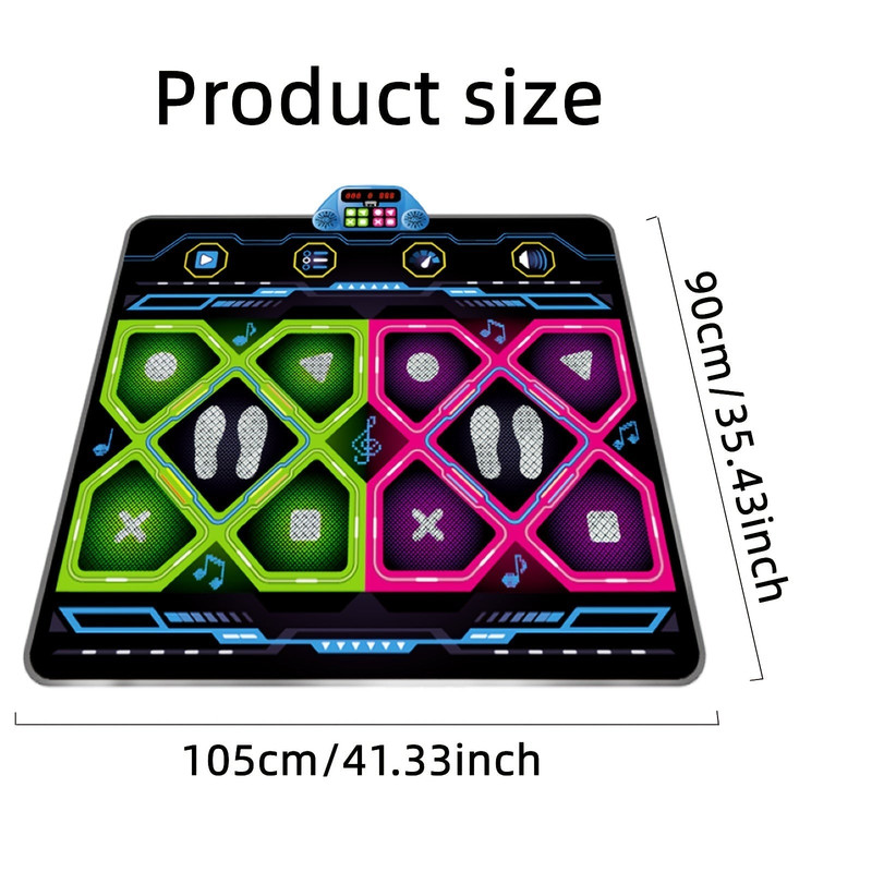 Double Dance Pad LED Rhythm Game Mat