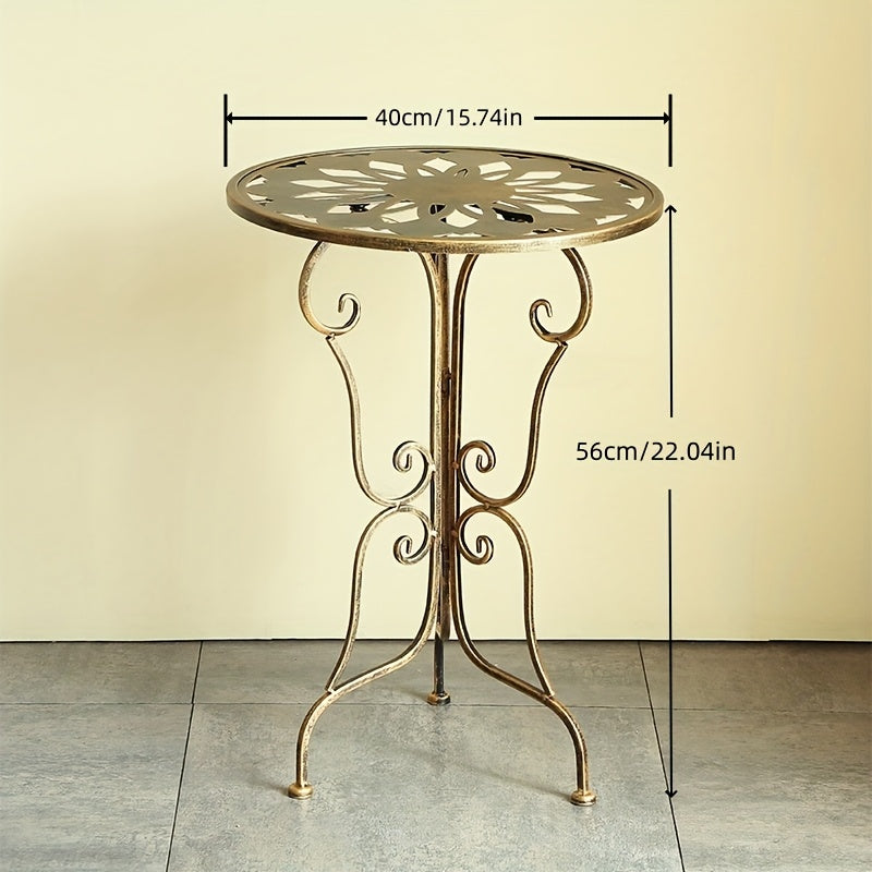 Vintage Metal Scrollwork Side Table