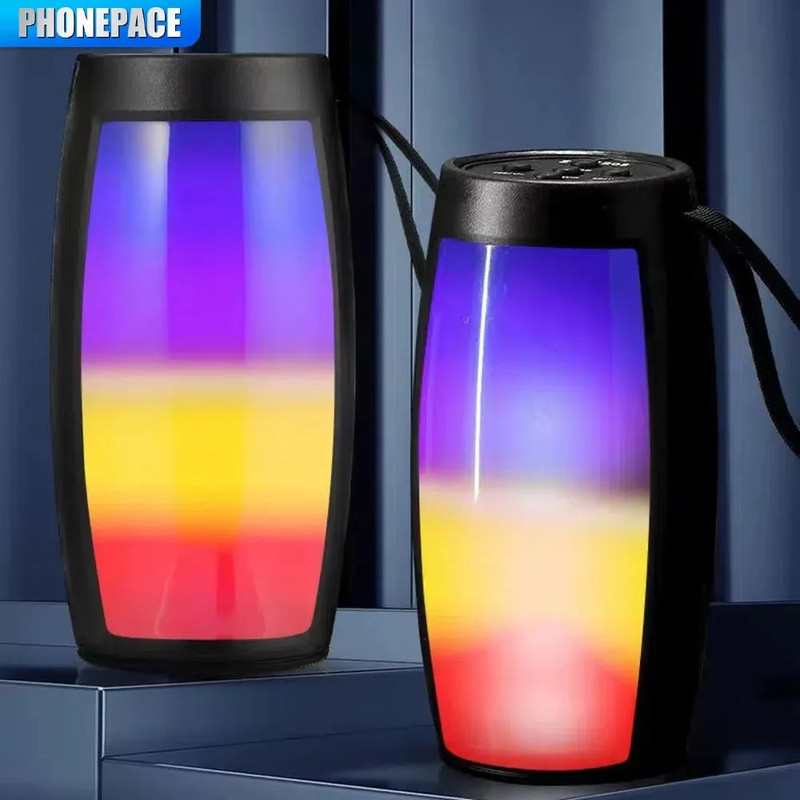 LED Lights Speaker with Powerful Bass Black