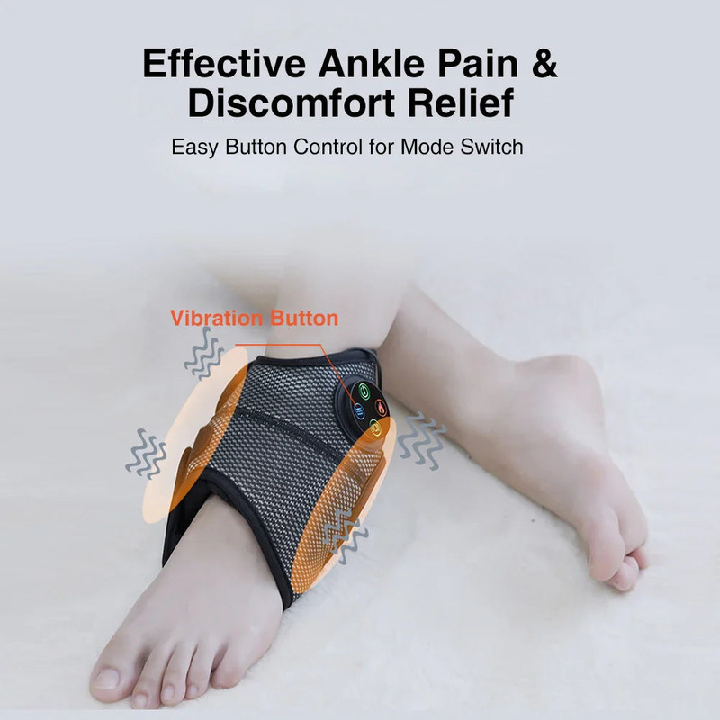 Electric Foot Ankle Massager with Heat Black