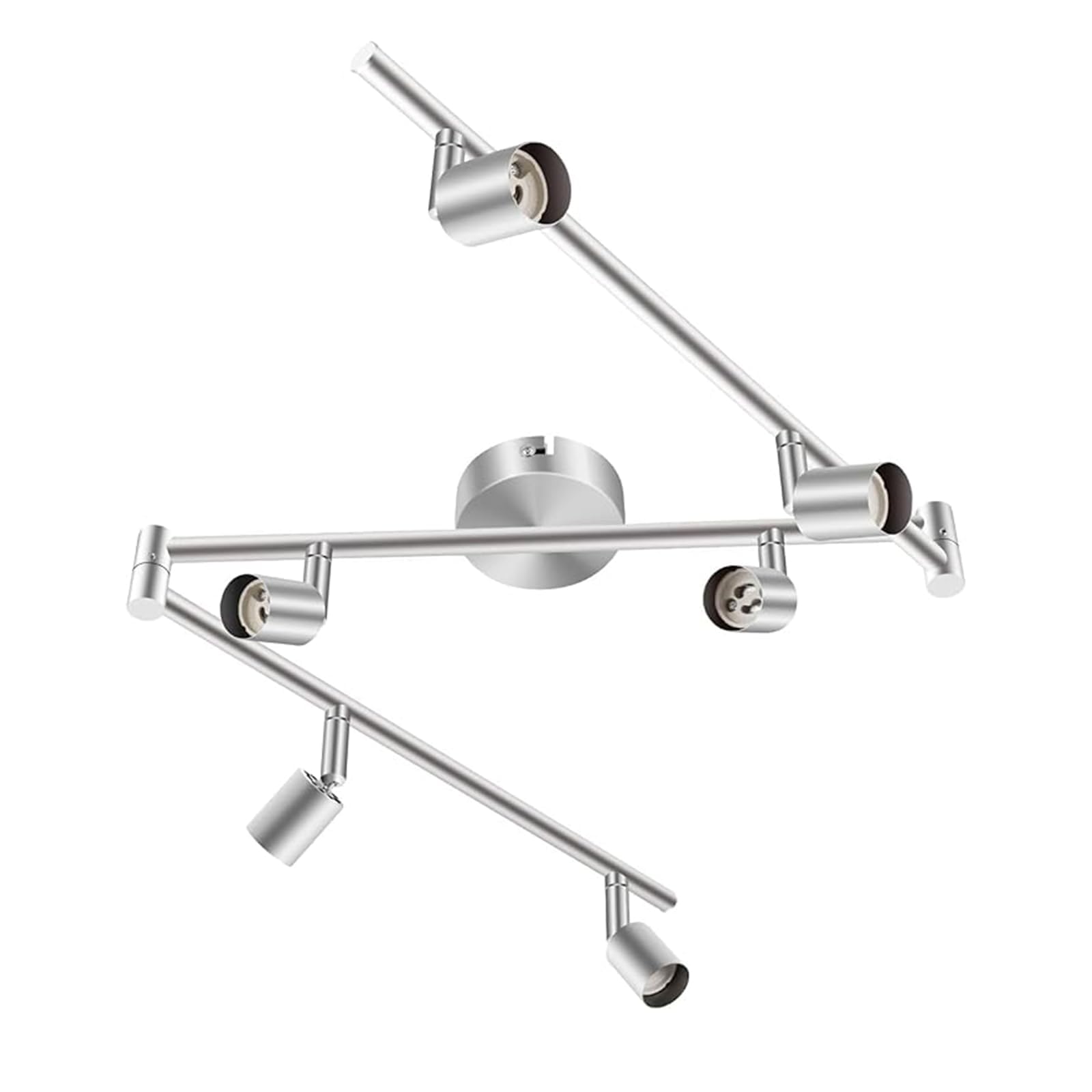 Kitchen Lights, 6-Light Ceiling Lighting Kits, Swivelling Ceiling Spotlight for Bedroom, Kitchen and Living Room(GU10 LED Bulbs not Included) (Brush Nickel)