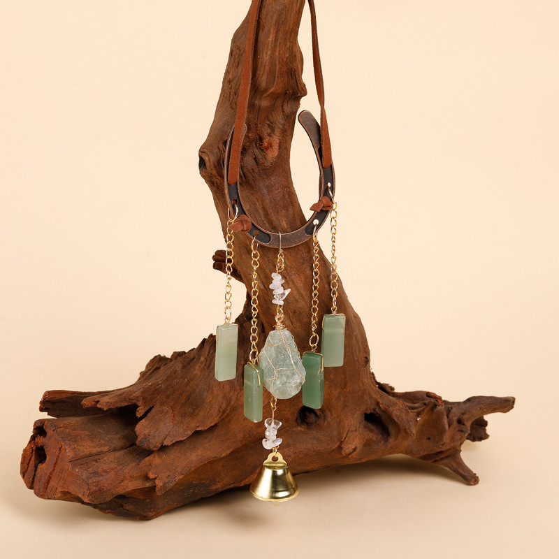 Crystal Lucky Horseshoe Charm Pendant-aventurine