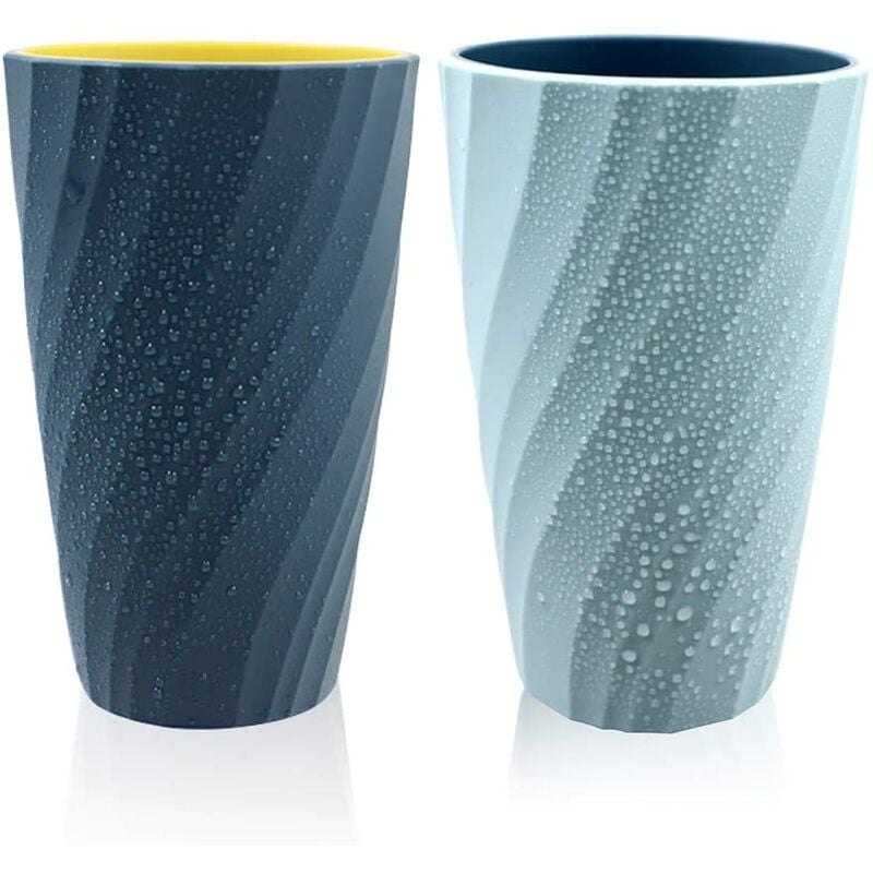 Toothbrush Holder Compatible with Oral-B, Unbreakable Soft Durable Bathroom Cup, Light Blue u0026 Dark Blue