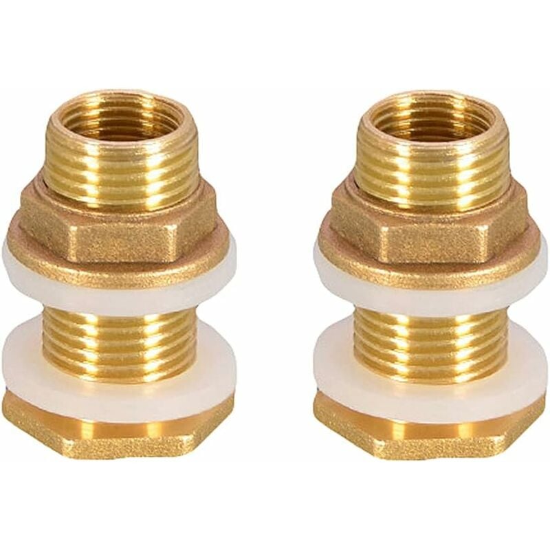 St Water Feed-through 4.2cm 1/2" Brass Water Connection for Faucet / Barrel / Rainwater Tanks