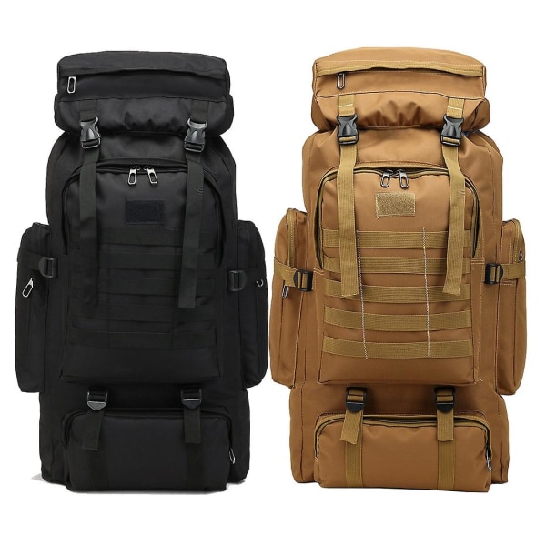 80L Military Tactical Backpack Waterproof Fishing Bag Multifunctional Bag for Adults Outdoor Sports Climbing Camping Black