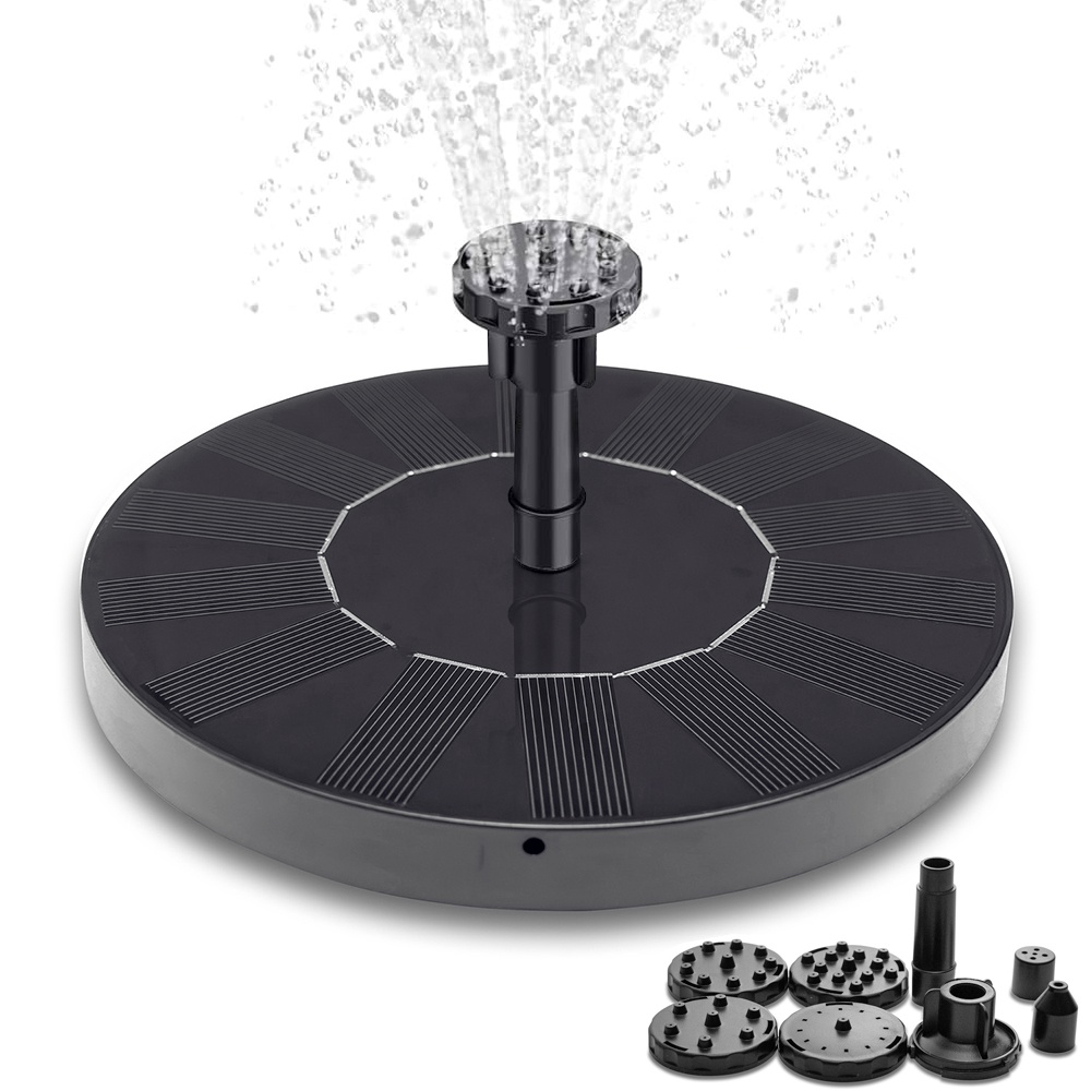 Solar Fountain with Solar Cell 16 cm Black for Garden Water Feature