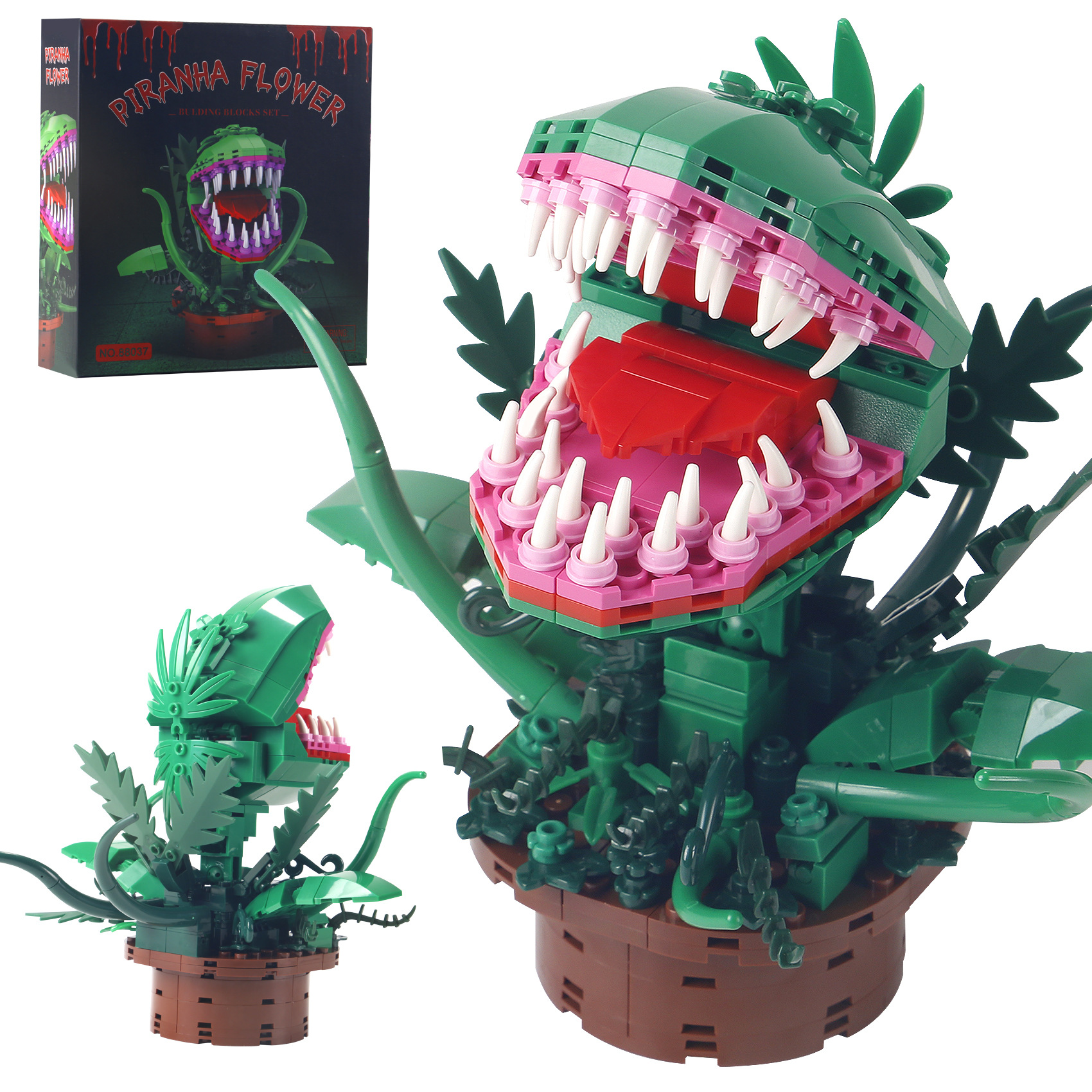 Audrey 2 Piranha Plant Building Toys Sets, Little Shop of Horrors Flowers Cannibal with  Building Blocks, Gift for TV Fans Halloween Christmas Kids Ages 8+