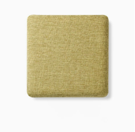 Square bar stool cushion with ties, breathable and non-slip square chair pad, 28*28*3.5 cm memory foam children's stool cushion (Mustard Green)