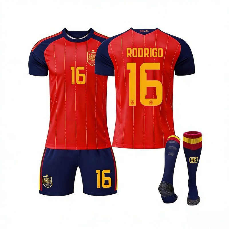 2026 FIFA World Cup Spain Home Red Soccer Jersey #10 Yamal #2 Carvajal #16 Rodri #20 Pedri #17 Nico Williams #19 Olmo #4 Cubarsí Football Shirt Fan Edition Children /Adult Sizes Fast Shipping(Rodri + Size16)