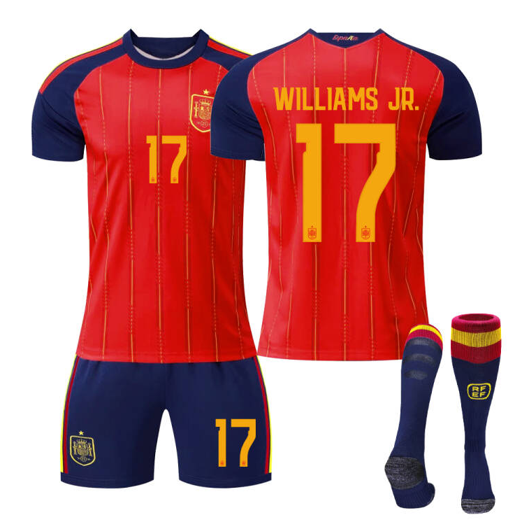 2026 FIFA World Cup Spain Home Red Soccer Jersey #10 Yamal #2 Carvajal #16 Rodri #20 Pedri #17 Nico Williams #19 Olmo #4 Cubarsí Football Shirt Fan Edition Children /Adult Sizes Fast Shipping(Nico Williams + Size16)