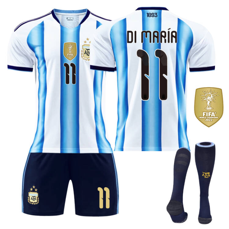 2026 FIFA World Cup Argentina Home Jersey #10 Messi #9 Alvarez #22 Martinez #20 Enzo Football Shirt Fan Edition Children/Adult Sizes 16-XXL(Di María + Size20)