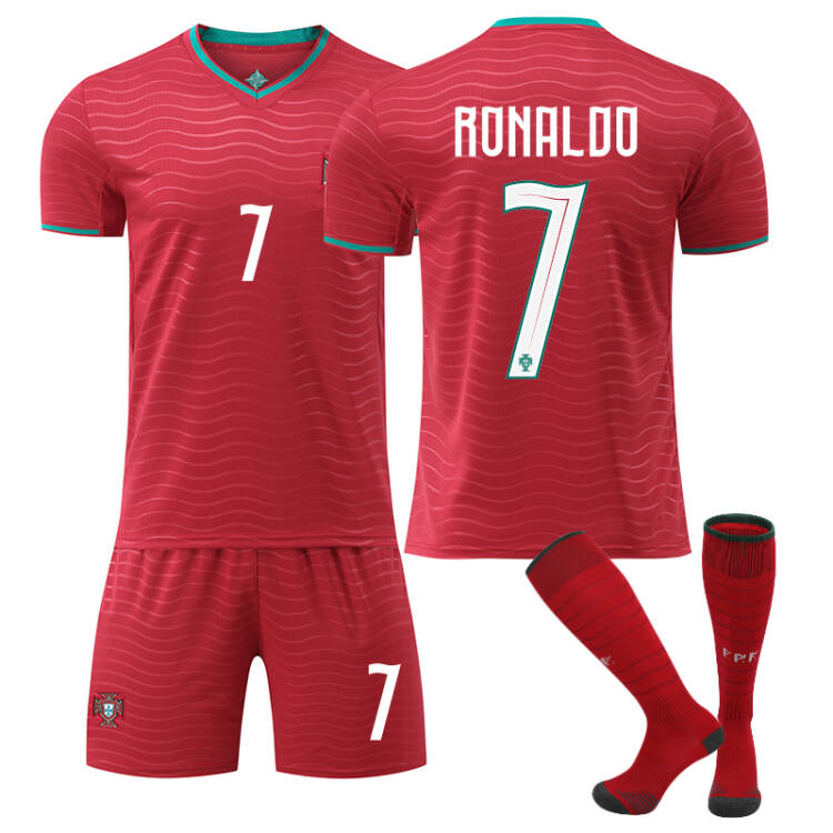 2026 FIFA World Cup Portugal Home Red Soccer Jersey #7 Ronaldo ，#8 Bruno Fernandes#10 Bernardo Silva#17 Rafael Leão Football Shirt Fan Edition Adult Sizes(Ronaldo + Size26)