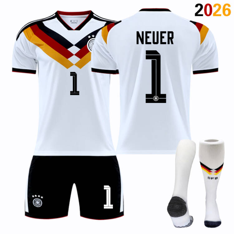 2026 FIFA World Cup Germany Home Football Jersey #Manuel Neuer #Joshua Kimmich, #Kai Havertz, #Toni Kroos, #Jamal Musiala, #Nick Woltemade, #Thomas Müller, #Florian Wirtz, #Leroy Sané Fan Version Football Jersey Children/Adult Sizes Breathable Fabric(Manu