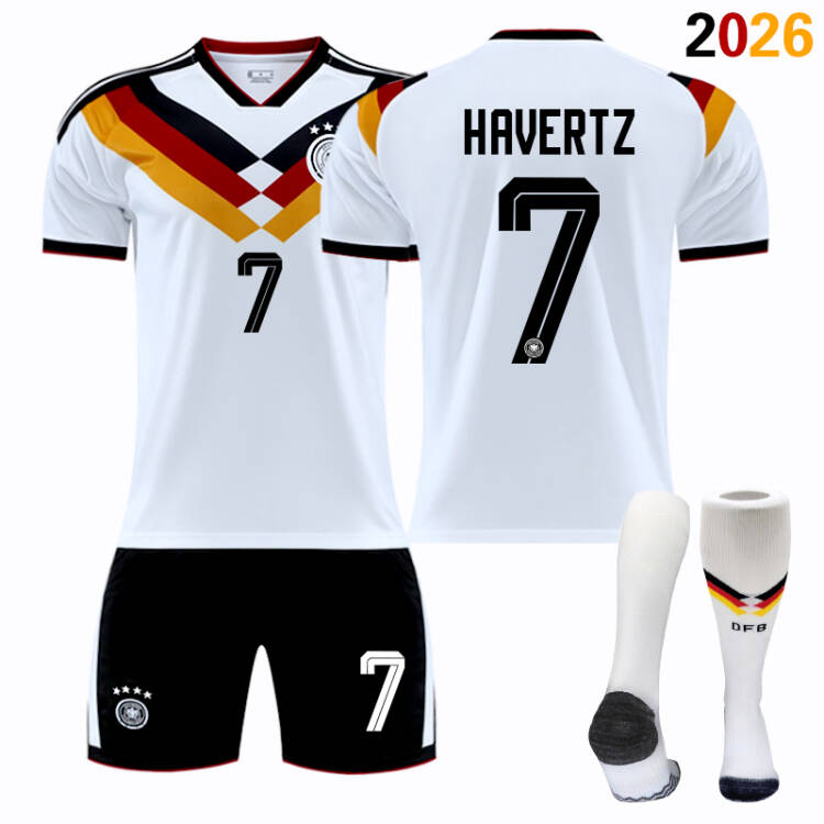 2026 FIFA World Cup Germany Home Football Jersey #Manuel Neuer #Joshua Kimmich, #Kai Havertz, #Toni Kroos, #Jamal Musiala, #Nick Woltemade, #Thomas Müller, #Florian Wirtz, #Leroy Sané Fan Version Football Jersey Children/Adult Sizes Breathable Fabric(Kai