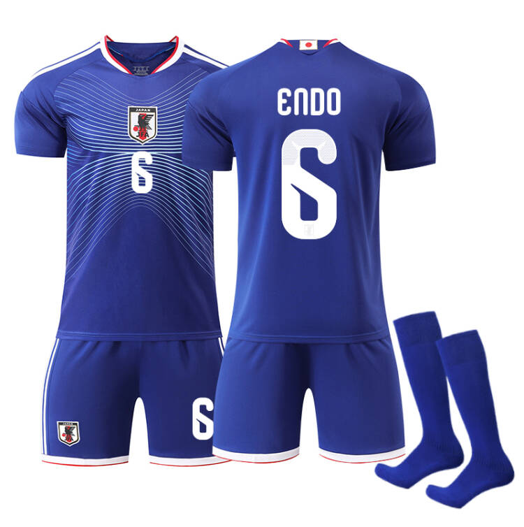 2026 FIFA World Cup Japan Home Jersey – #6 Wataru Endo, #7 Kaoru Mitoma, #8 Takumi Minamino, #9 Ayase Ueda, #10 Ritsu Doan, #14 Junya Ito, #20 Takefusa Kubo, #22 Takehiro Tomiyasu, Children/Adult Sizes, Breathable Fabric( Wataru Endo + Size22)