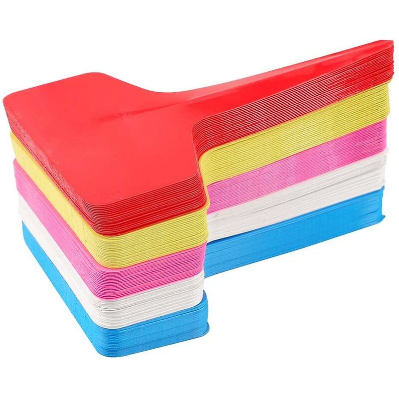 100 Pieces T-Type Plastic Plant Markers And Labels, 6 10 Cm Reusable Waterproof Colorful Garden Tags (Multicolor)