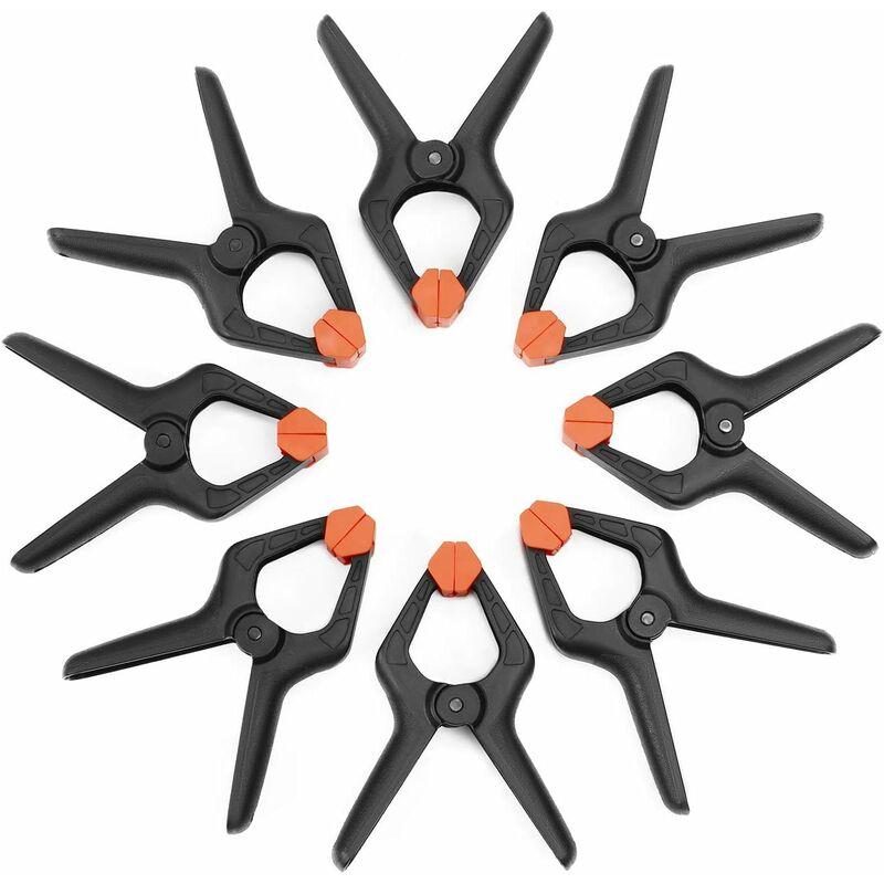 Plastic Spring Clamps, 8 Pieces, Opening Up To 25.4Mm, Clamp For Decoration, Woodworking And Photography Studio
