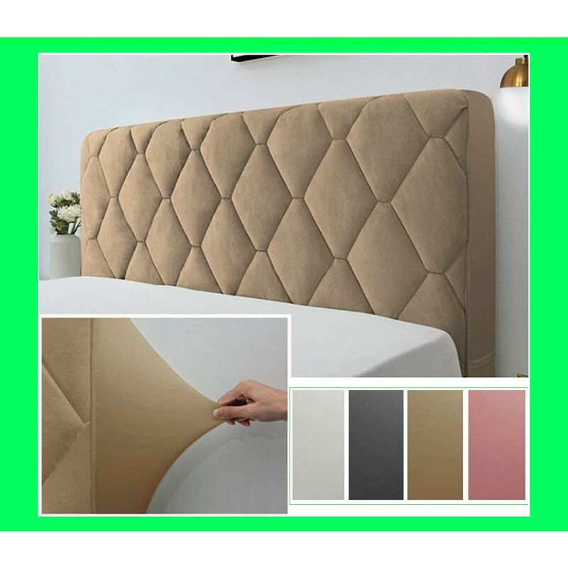 Headboard Cover, Bed Head Cover Protector Decorative Slipcover Bedroom Thickened Soft Pack Dustproof Stretch