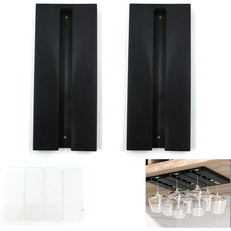 Hanging Wine Glass Holder - No Drilling Required, Large Capacity, Hanging Stemware Rack, For Bar Kitchen, 25.3 11 2Cm