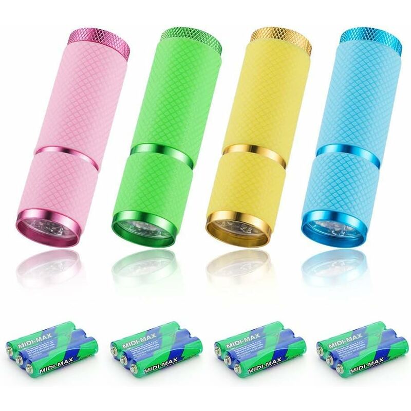 4 pcs Mini Flashlight, LED Torch, Kids Flashlight With Fluorescent Handle For Camping Reading Walking Hiking Working