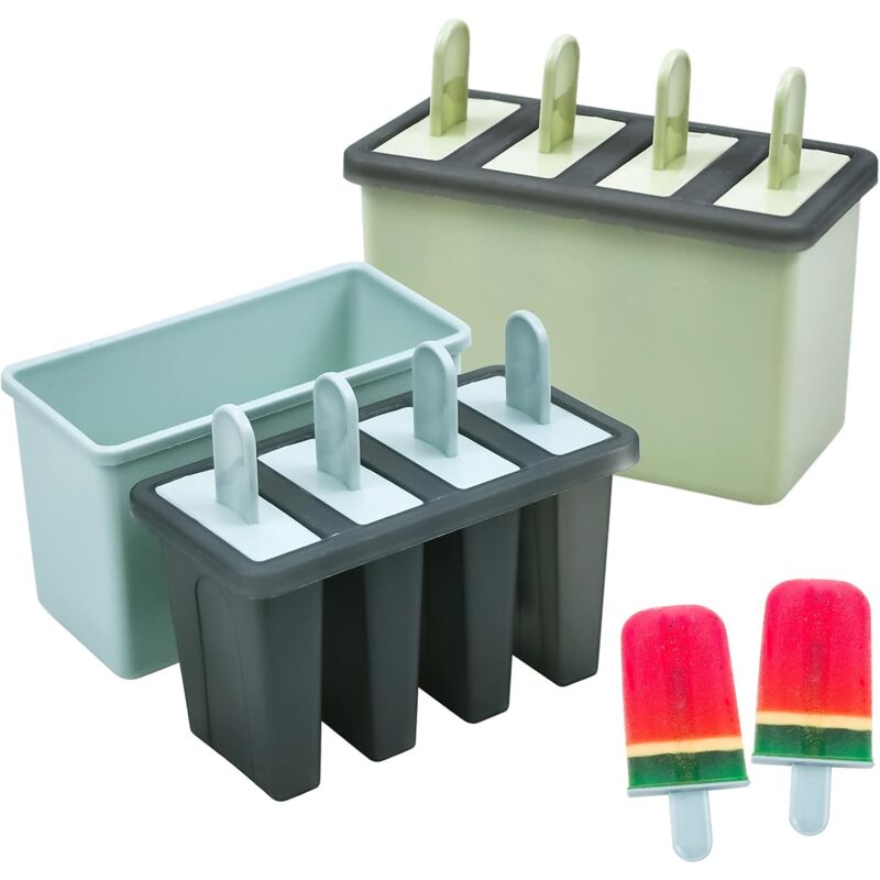 8 Cell Ice Cream Mold With Stick, Ice Lolly Molds, Reusable Popsicle Molds, Ice Pop Mold For Kids And Adults, Bpa Free,