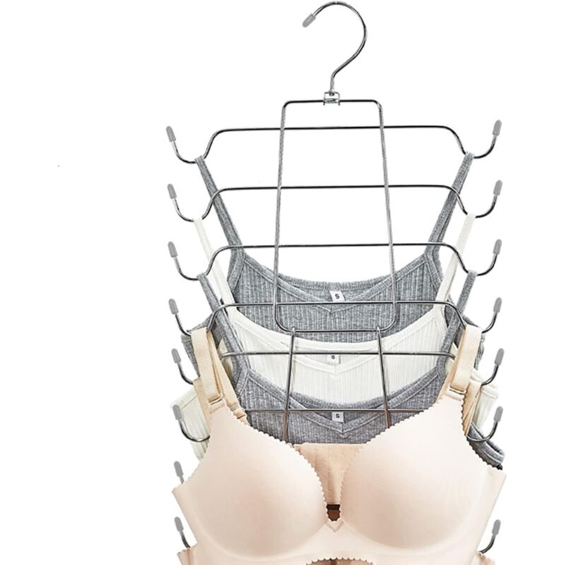 Foldable Space Saving Hanger, Multi-Layer Camisole Hanger, Multifunctional Metal Hangers, Ideal For Underwear, Belts,