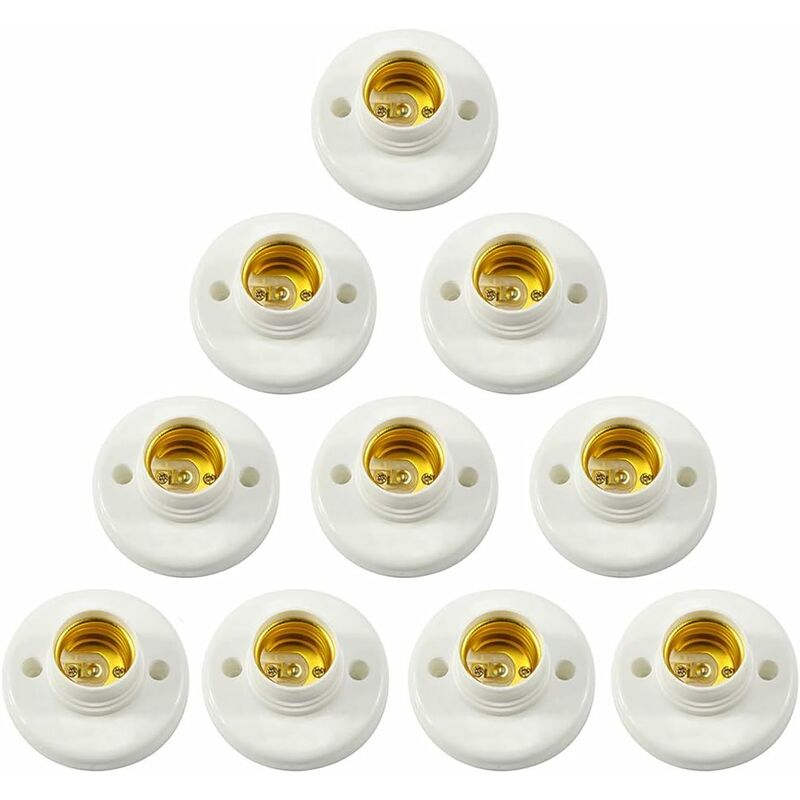 E27 Lamp Holder Screw Socket Plastic Wall Mount LED Bulb Base Converter Adapter Holders For E27 Bulb Plastic ROund