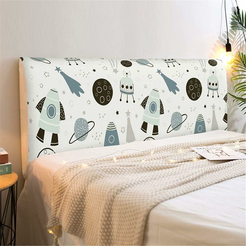 Headboard Covers, Stretch Printing Dustproof Bed Headboard Cover Dustproof Protector For Headboard, Modern Bedroom