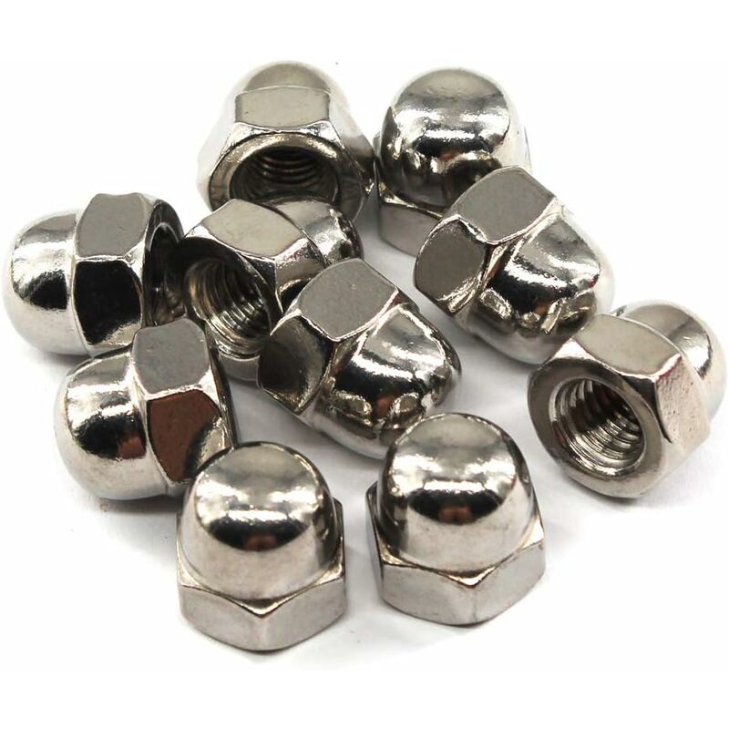 M6 Acorn Cap Nut Hex Nut Set 304 Stainless Steel (30 pcs)