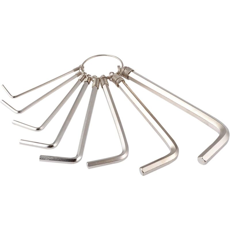 8 pcs Practical Metric Hex Allen Key Wrench Set For Repair 1.5/2/2.5/3/3.5/4/5/6Mm (Silver)