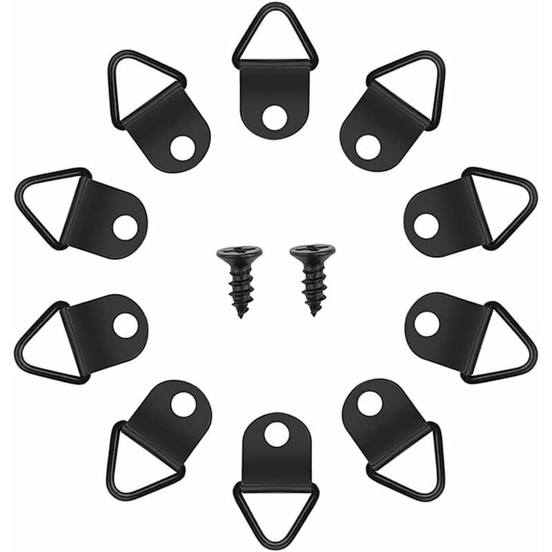 50 pcs Picture Hooks Picture Frame Hanger No Drilling Metal D Rings Frame Mounting For Picture Frame Mirror Fixing Wall