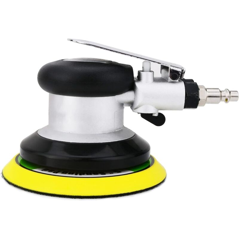 Professional Air Random Orbit Sander, High Performance Mini Dual Action Pneumatic Polisher With, 13500Rpm (Silver 125Mm)