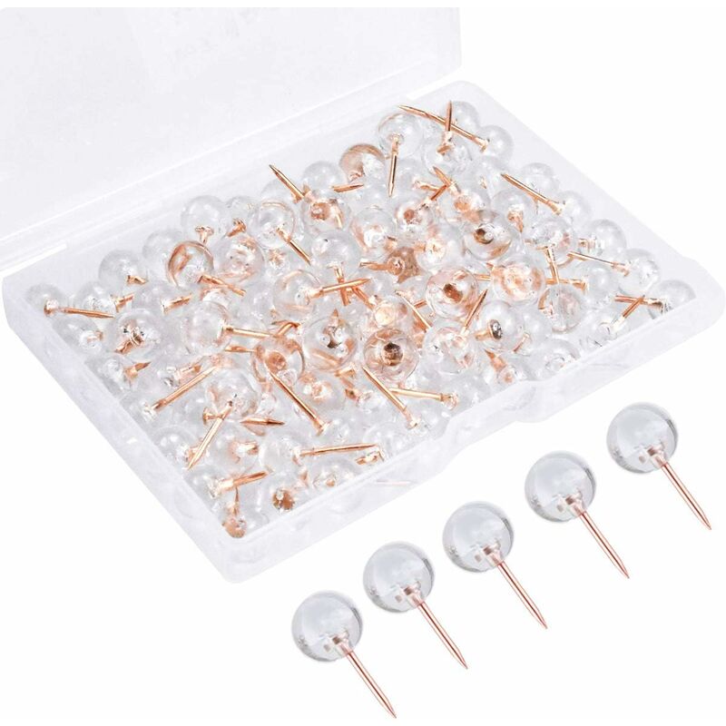 100 pcs Transparent Push Pins Cork Board Pins World Decorative Push Pins Travel Sewing Pin Wall Pins For Maps Post-It