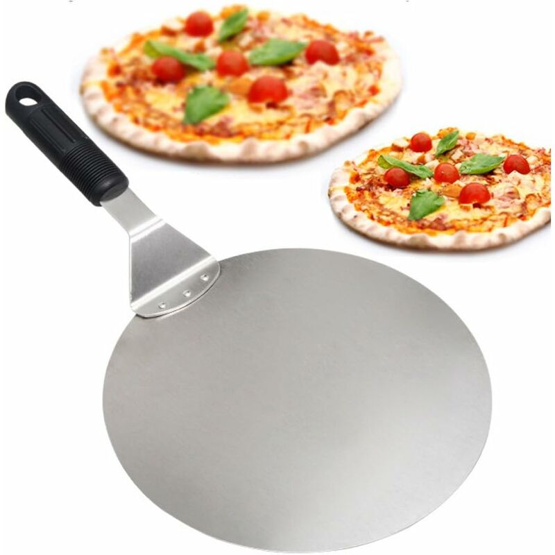 ROund Stainless Steel Pizza Peel With Non-Slip Handle Ideal For Cakes, Pizzas, Pies