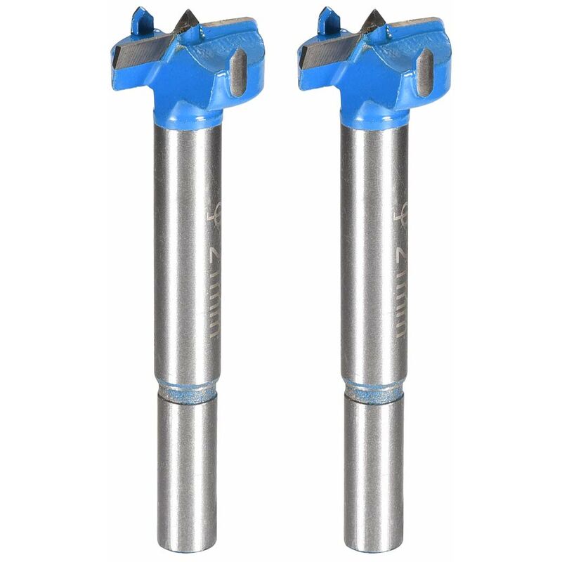 Wood ROuter Bit Reamer Drilling Bit 21Mm Dia. Carbide Alloy Steel Tipped ROund Shank Cutter For Woodworking Blue 2 pcs