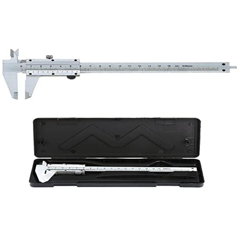 Stainless Steel Analog Vernier Caliper 150Mm / 0.02Mm High Precision Micrometer Tool With Depth, Inside And Outside
