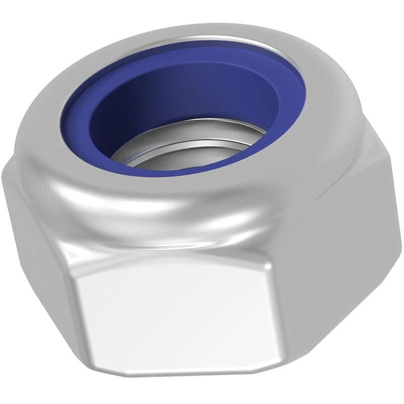 Zinc Steel Lock Nut M10 Pack 25 Hexagonal Locking Lock Nuts Ideal For Carpentry, Construction, Plumbing, Among Other