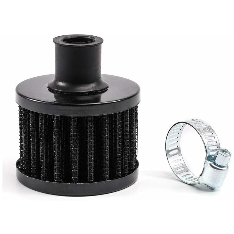 Universal Interface Motorcycle Air Oil Filters Car Cold Air Intake Filter 12Mm Vent Turbo Crankcase Breather (Black)