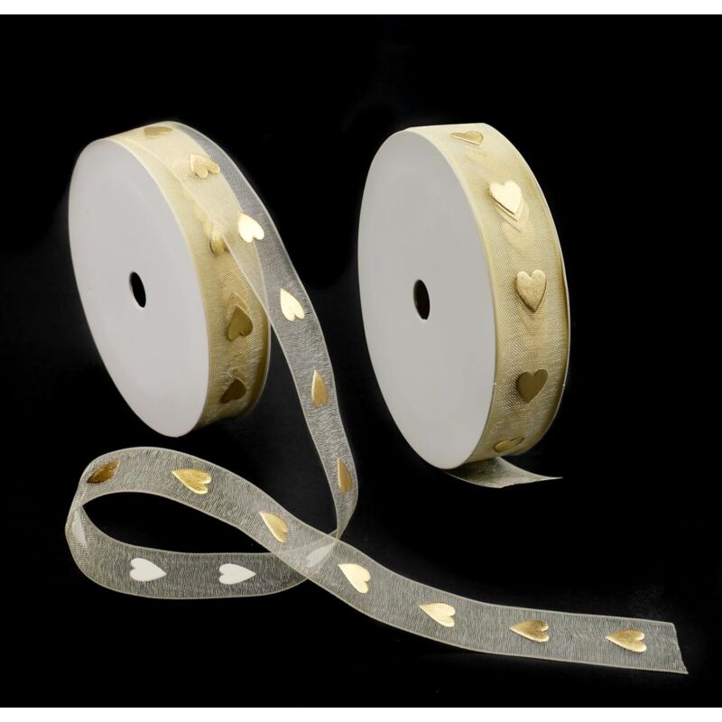 2 Volumes Gold Ribbon Satin Ribbon 1.6Cm X 9M Suitable For Gift Ribbons Wedding Decoration Ribbons Home Decoration