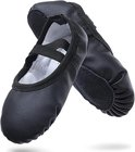 Women's Ballet Shoes – Ballet Shoes for Girls – Black – Soft PU Leather Dance Shoes with Non-Slip Sole – Suitable for Ballet, Yoga & Home Use – For 8 UK Child