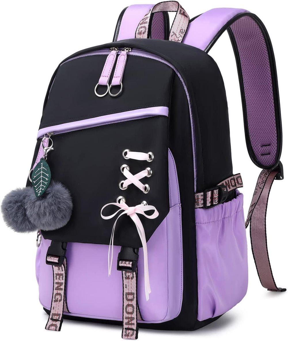 Waterproof Children Backpack for School, Durable Large Capacity Comfortable to Carry, Purple