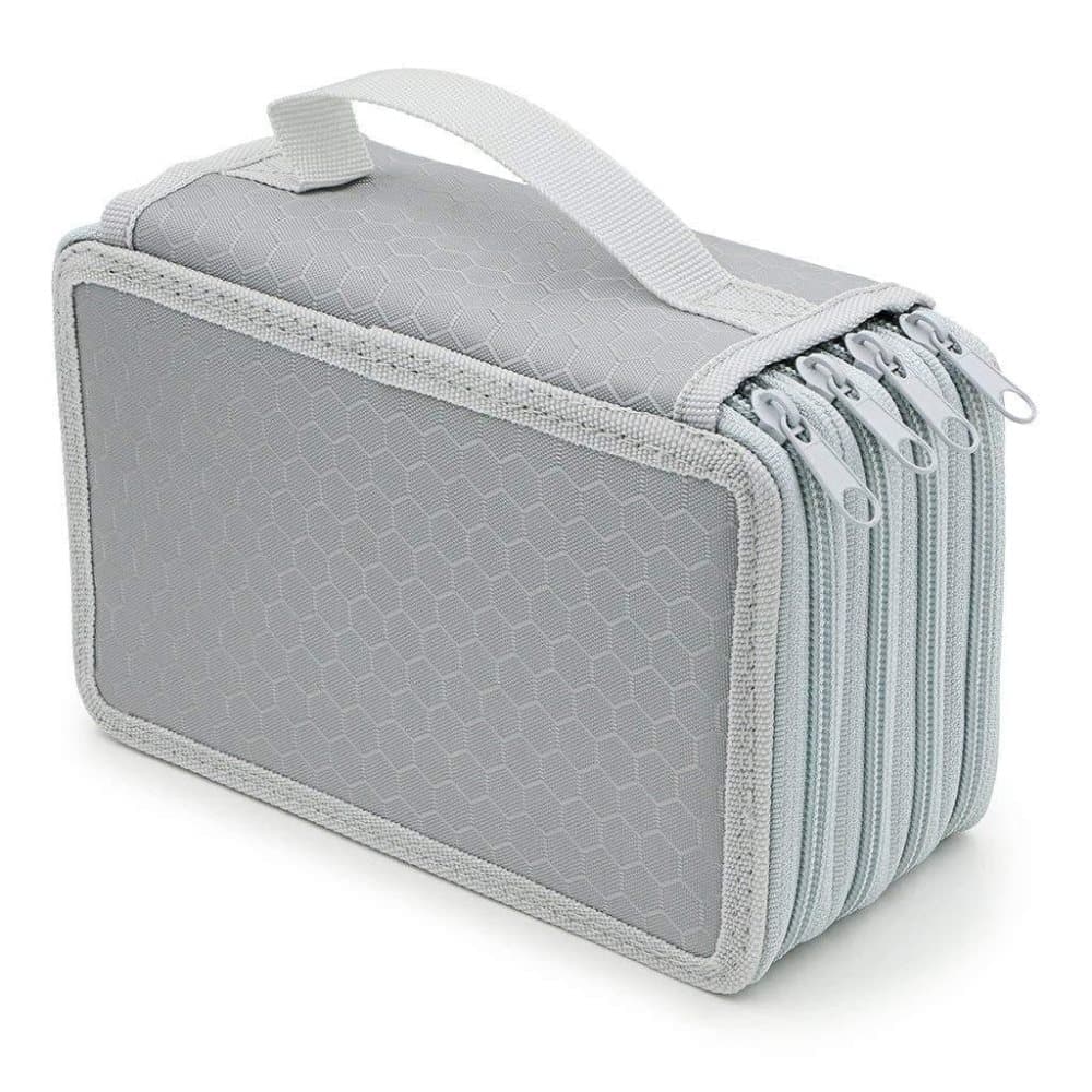 72 Holes Pen Case with Compartments, Large Capacity Lightweight Durable, Gray, Compatible with Students and Office Use
