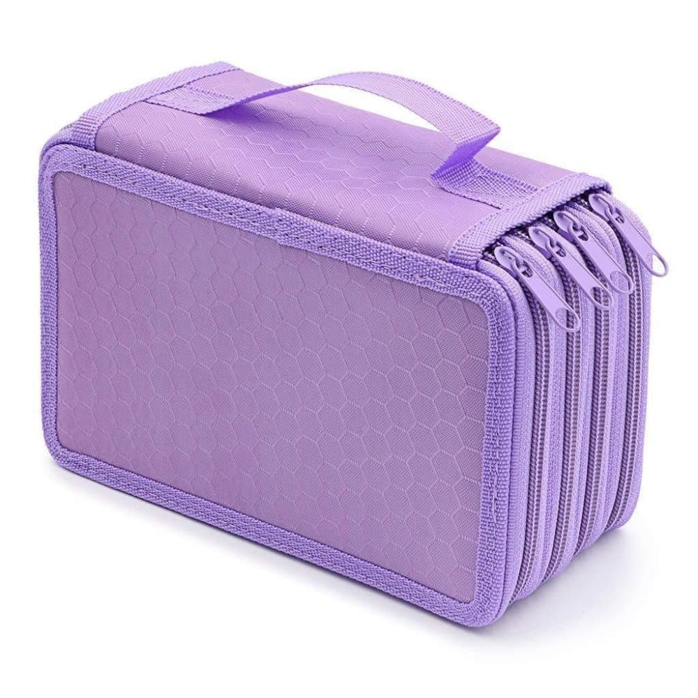 72 Holes Pen Case with Compartments, Large Capacity Lightweight Durable, Compatible with Students and Office Use, Purple