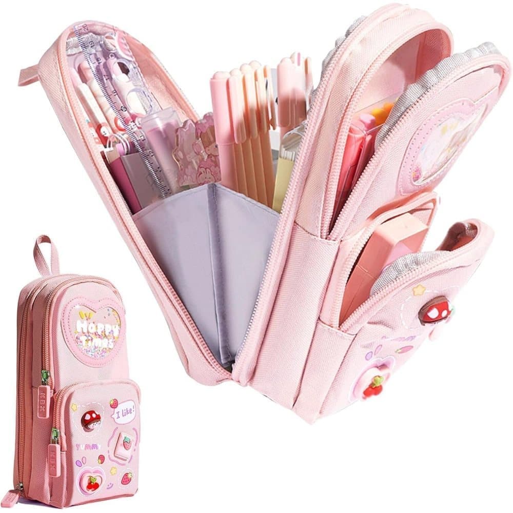 Large Capacity Pencil Case with Compartments for Students and Office, SZ3
