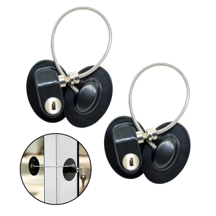 2 pcs Child Safety Lock Self-Adhesive for Refrigerators Cabinets Windows Toilet Lids, Black