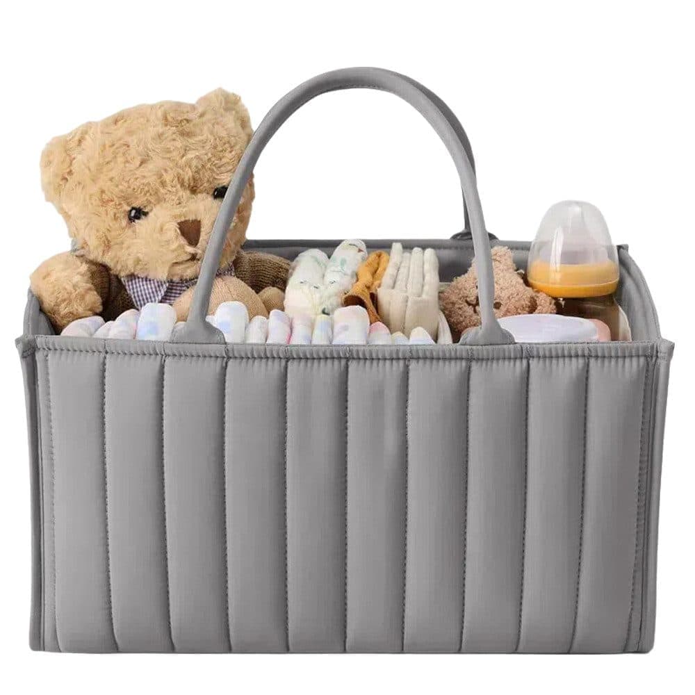 Baby Diaper Storage Basket Multifunctional Large Capacity Breathable Water Resistant for Home and Travel, Gray