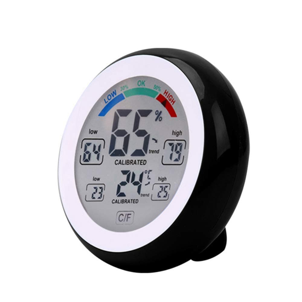 Digital Thermometer Hygrometer Indoor Outdoor Wireless Touch Screen Waterproof, for Bathroom Kitchen Children's Room Home Office