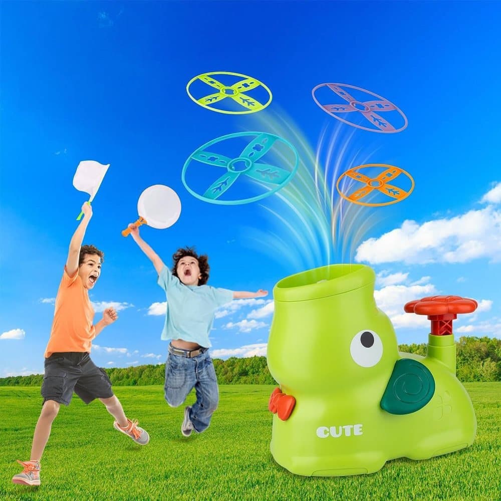 Kids Flying Disc Game with 8 Discs and Safety Glasses, Outdoor Toy for Children
